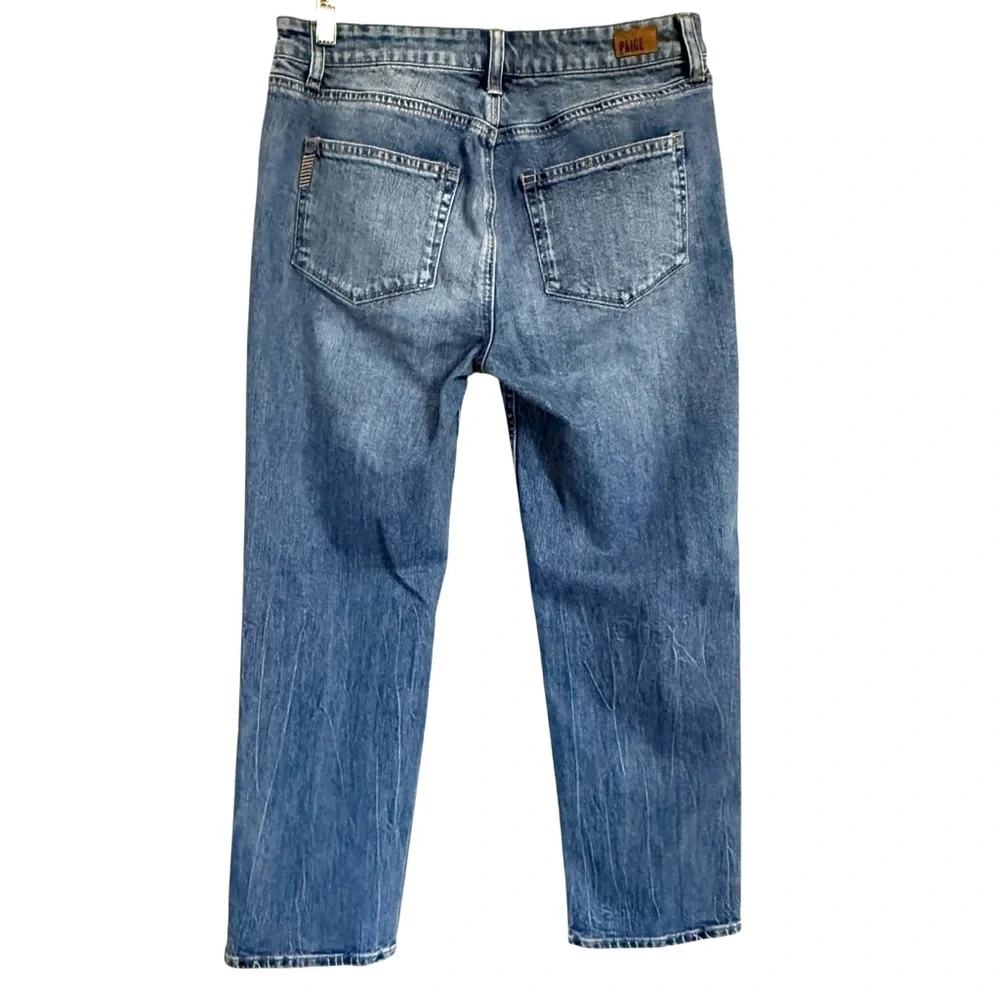 PAIGE Noella Straight Asymmetrical Covered Button Fly Graceland Jeans Women’s 28 - Picture 6 of 15